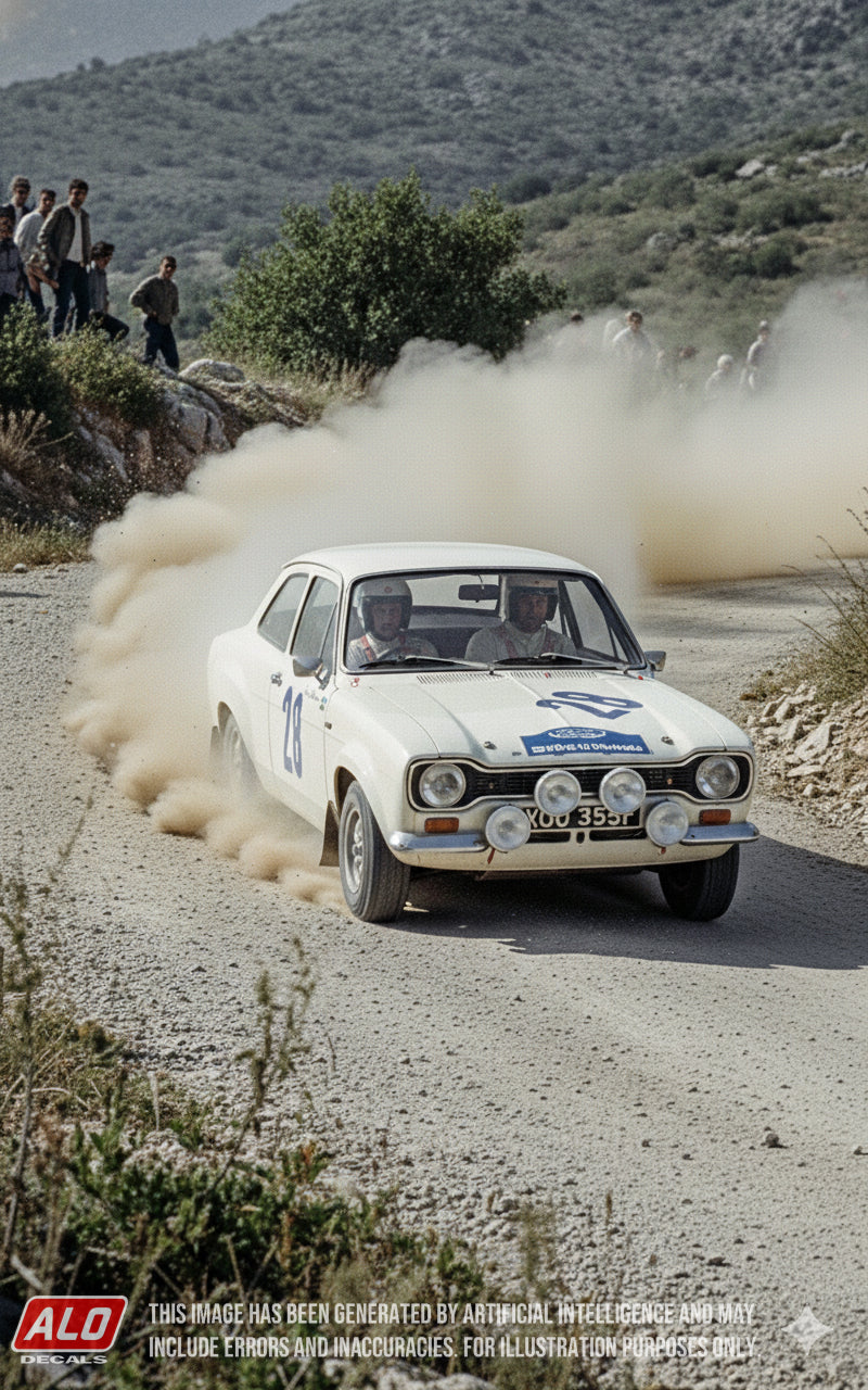 1968 ACROPOLIS RALLY #28 FORD ESCORT OVE ANDERSSON/JOHN DAVENPORT 1:43 DECALS