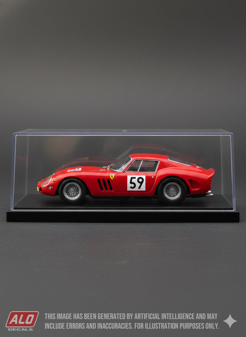 1968 BARCELONA 6 HOURS #59 FERRARI 250 GTO EUGENIO BATURONE/"GERALD" 1:43, 1:24, 1:18 DECALS