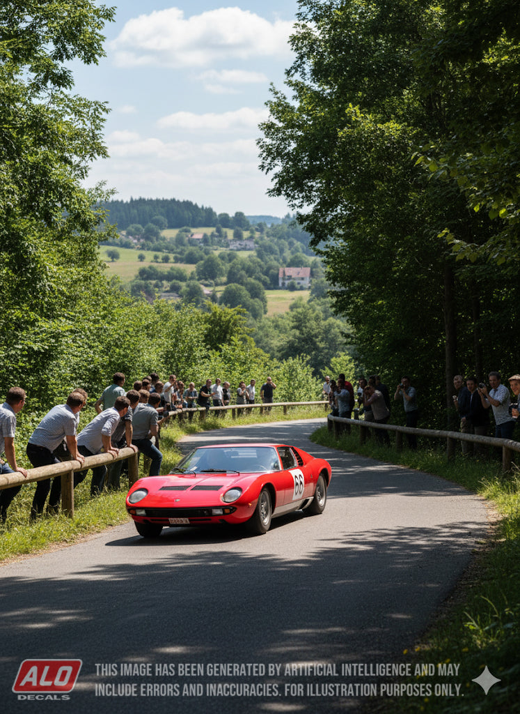 1968 GOESDORF HILLCLIMB #66 LAMBORGHINI MIURA ROBERT CREVITS 1:43 DECALS