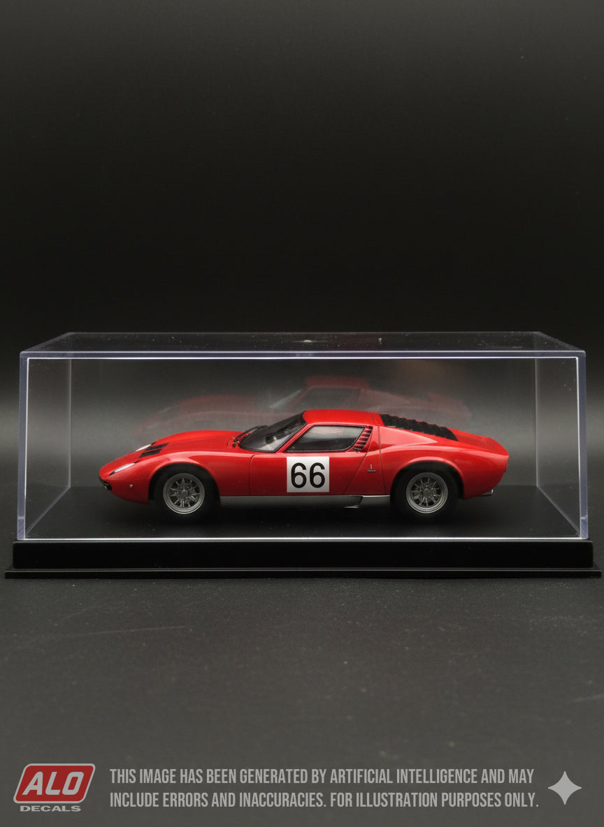 1968 GOESDORF HILLCLIMB #66 LAMBORGHINI MIURA ROBERT CREVITS 1:43 DECALS