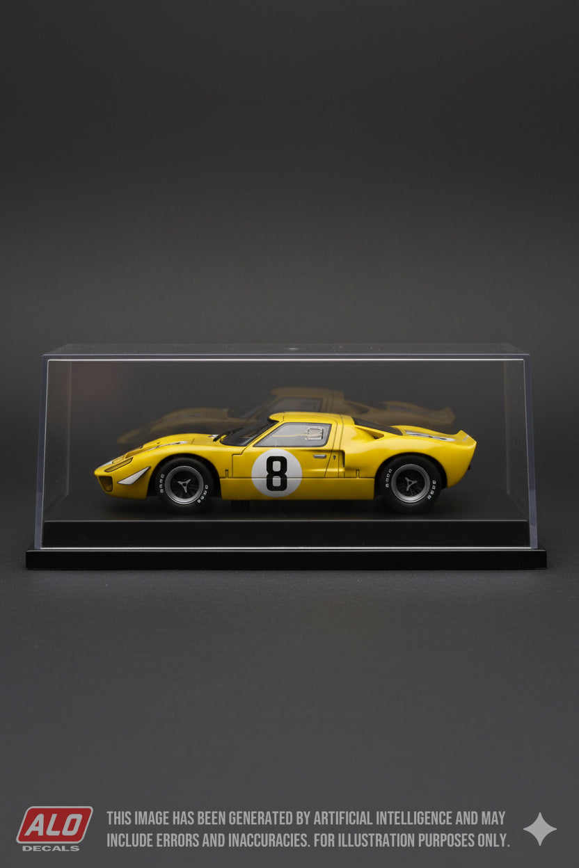 1968 LE MANS 24 HOURS SCRUTINEERING # 8 FORD GT40 WILLY MAIRESSE/JEAN BEURLYS/HUGHES DE FIERLANT 1:43 DECALS