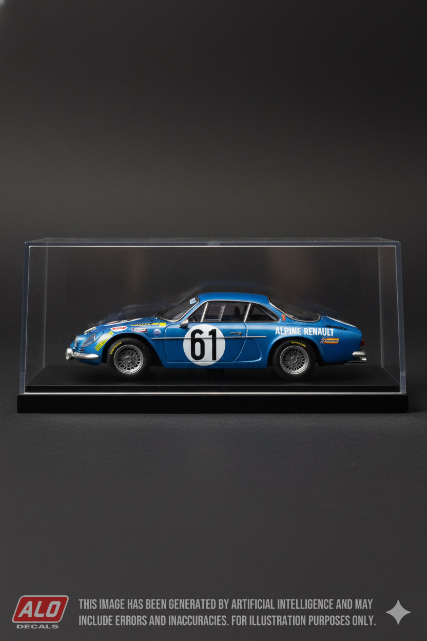1968 LE MANS 24 HOURS #61 ALPINE A110 JACQUES BOURDON/MAURICE NUSSBAUMER 1:43 DECALS