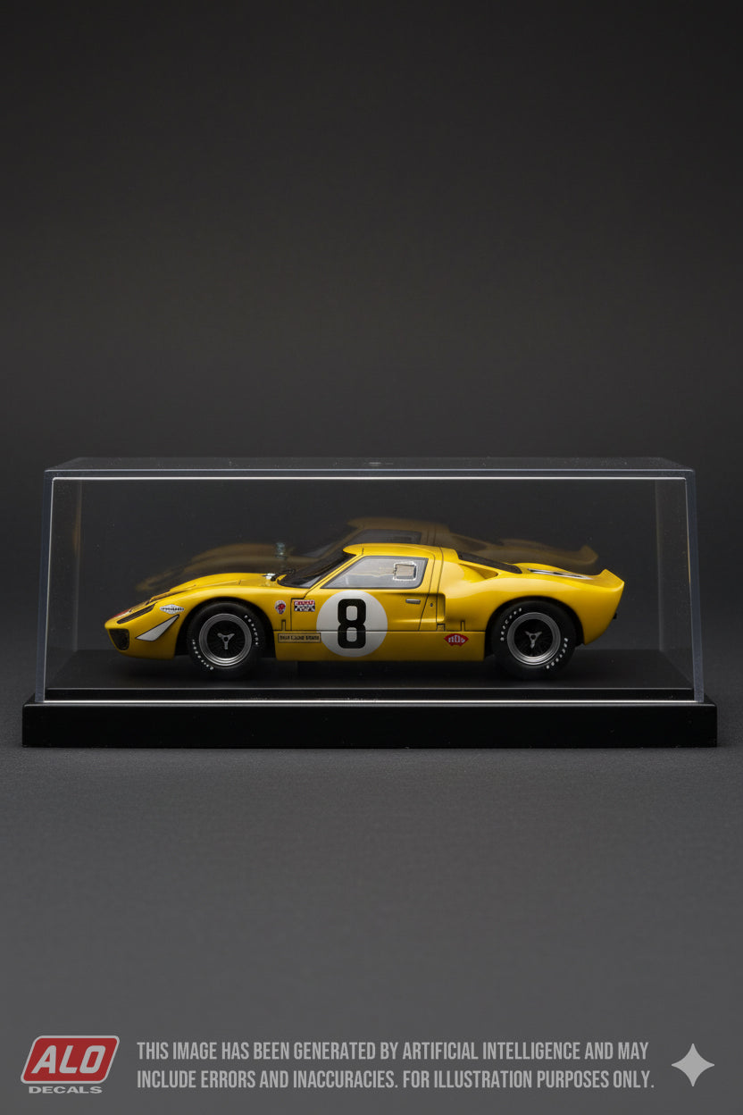 1968 LE MANS 24 HOURS # 8 FORD GT40 WILLY MAIRESSE/JEAN BEURLYS 1:43 DECALS
