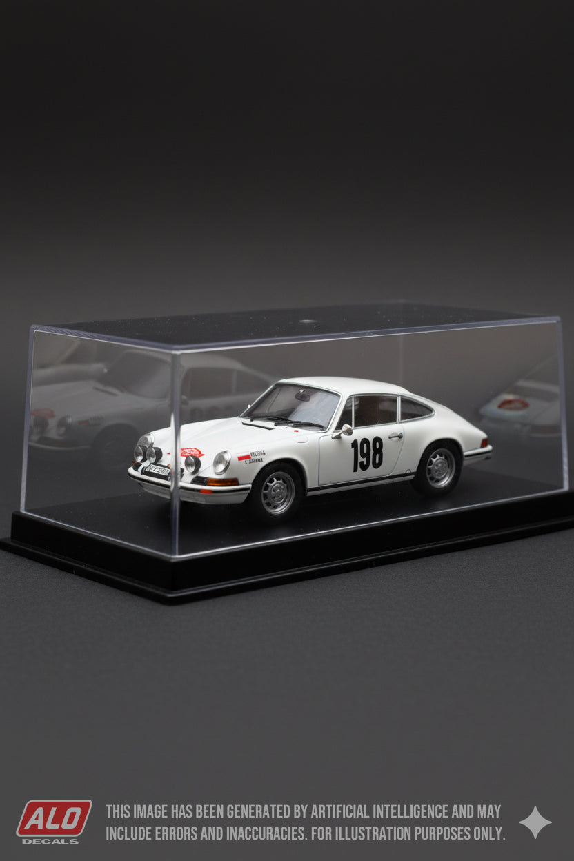 1968 MONTE CARLO RALLY #198 PORSCHE 911 SOBIESLAW ZASADA/JERZY DOBRZANSKI 1:43 DECALS