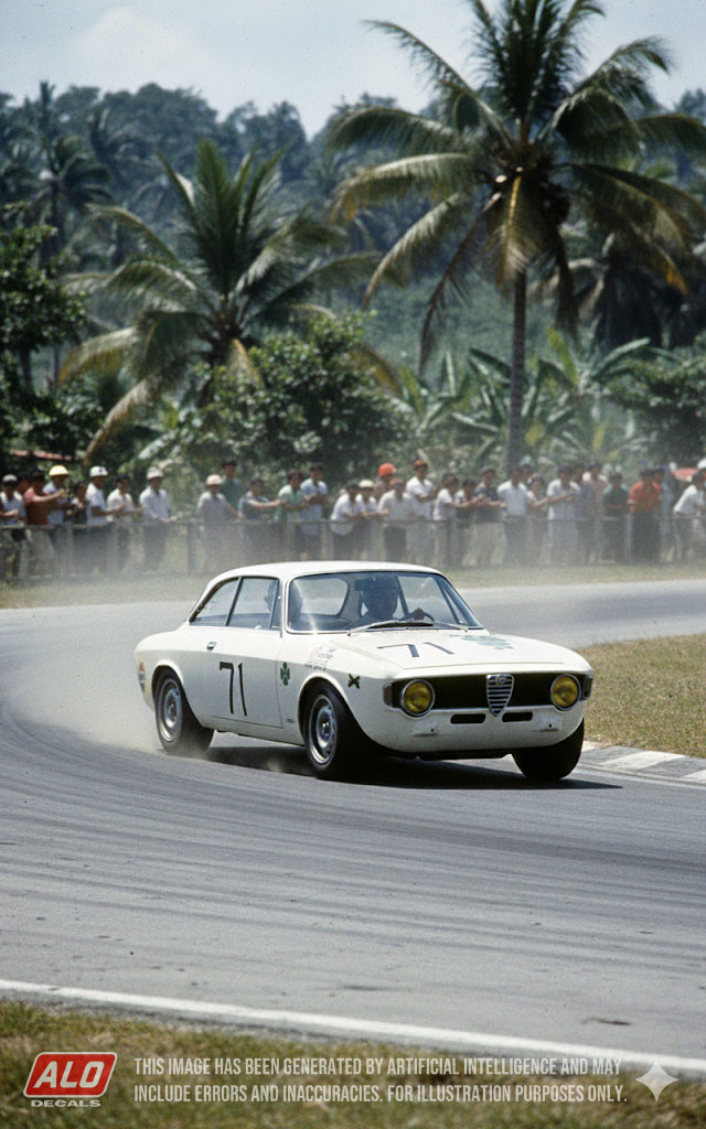 1969 PHILIPPINE GRAND PRIX, CEBU CITY #71 ALFA ROMEO GTA JUNIOR "BABY" LUNA 1:43 DECALS
