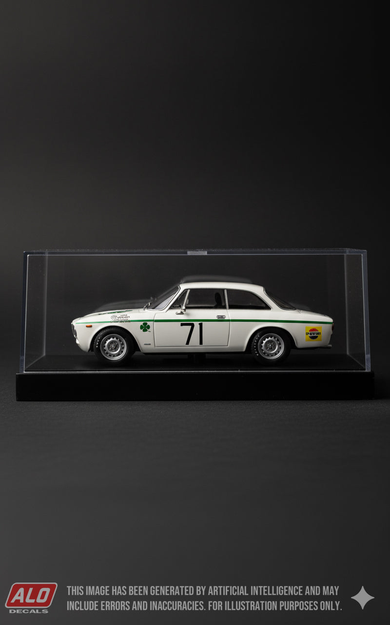 1969 PHILIPPINE GRAND PRIX, CEBU CITY #71 ALFA ROMEO GTA JUNIOR "BABY" LUNA 1:43 DECALS