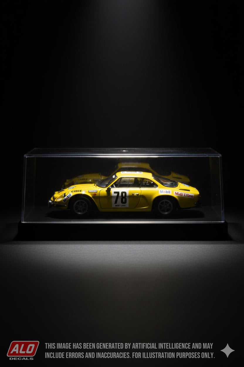 1969 CRITERIUM DES CEVENNES # 78 ALPINE A110 BOB WOLLEK/MARTINE DE LA GRANRIVE 1:43 DECALS