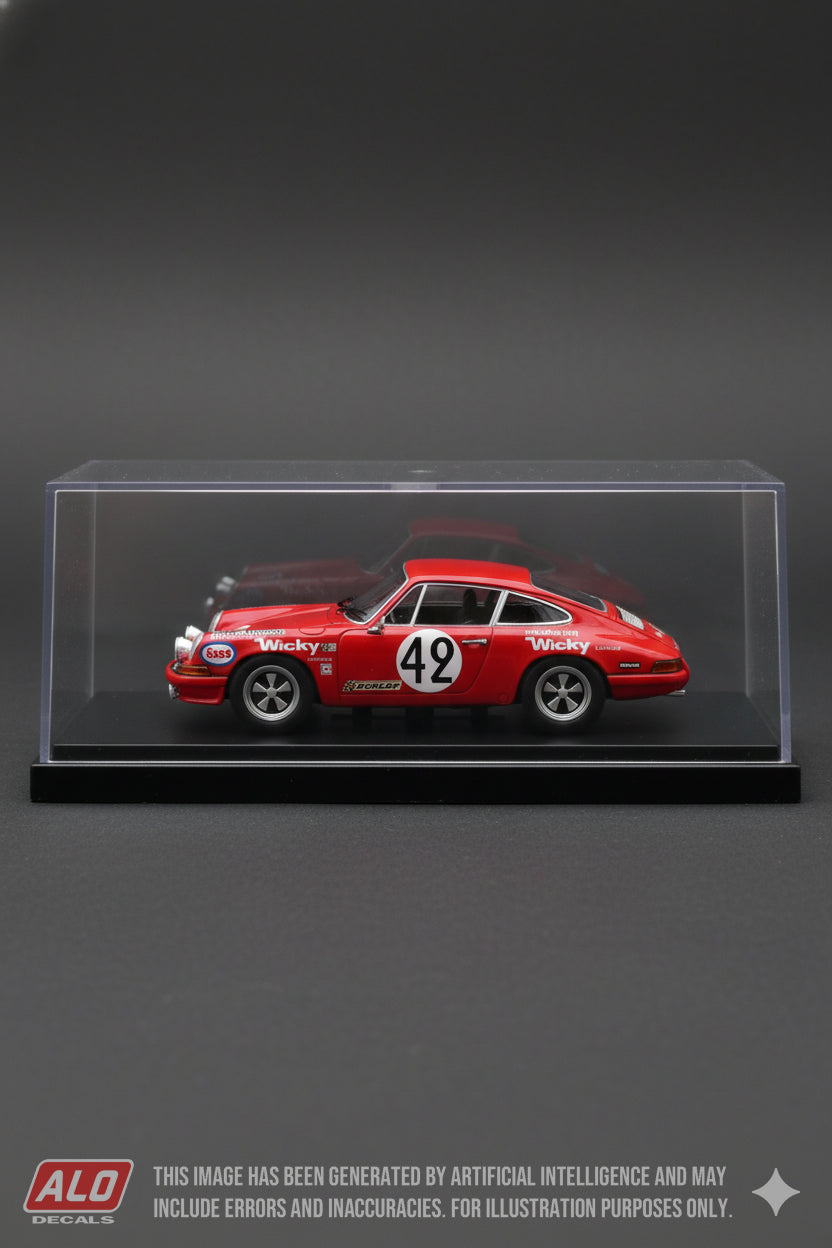 1969 LE MANS 24 HOURS #42 PORSCHE 911 ANDRE WICKY/EDGAR BERNEY 1:43 DECALS