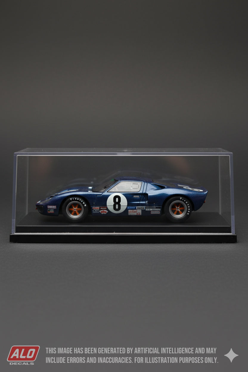 1969 LE MANS 24 HOURS # 8 FORD GT40 PETER SADLER/PAUL VESTEY 1:43 DECALS