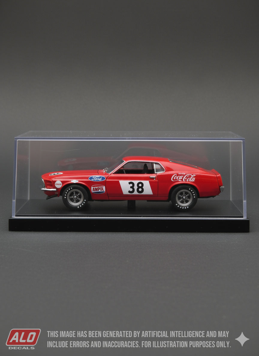 1969 SOUTHERN 60, SANDOWN #37 FORD MUSTANG BOSS ALLAN MOFFAT 1:43, 1:24 DECALS