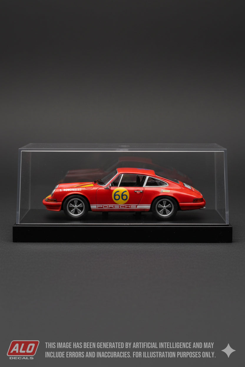 1969 TARGA FLORIO # 66 PORSCHE 911 ENNIO BONOMELLI/CESARE GUZZI 1:43 DECALS