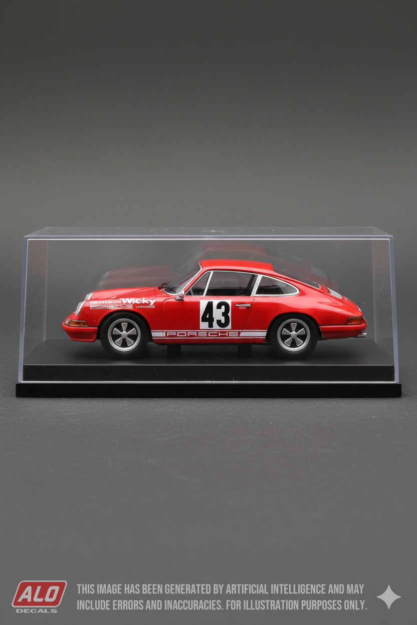 1969 LE MANS APRIL TESTS #43 PORSCHE 911 ANDRE WICKY 1:43 DECALS