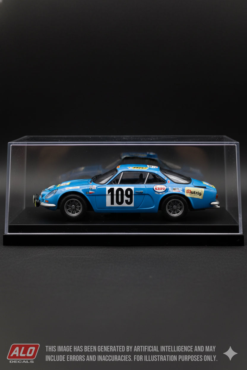 1969 TOUR DE FRANCE #109 ALPINE A110 ALFRED KRAUSE/DOMINIQUE THIRY 1:43 DECALS