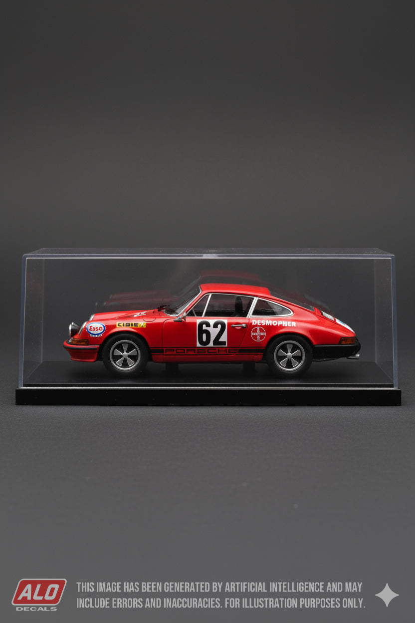 1970 LE MANS 24 HOURS PRACTICE #62 PORSCHE 911 RENE MAZZIA/PIERRE MAUROY 1:43 DECALS