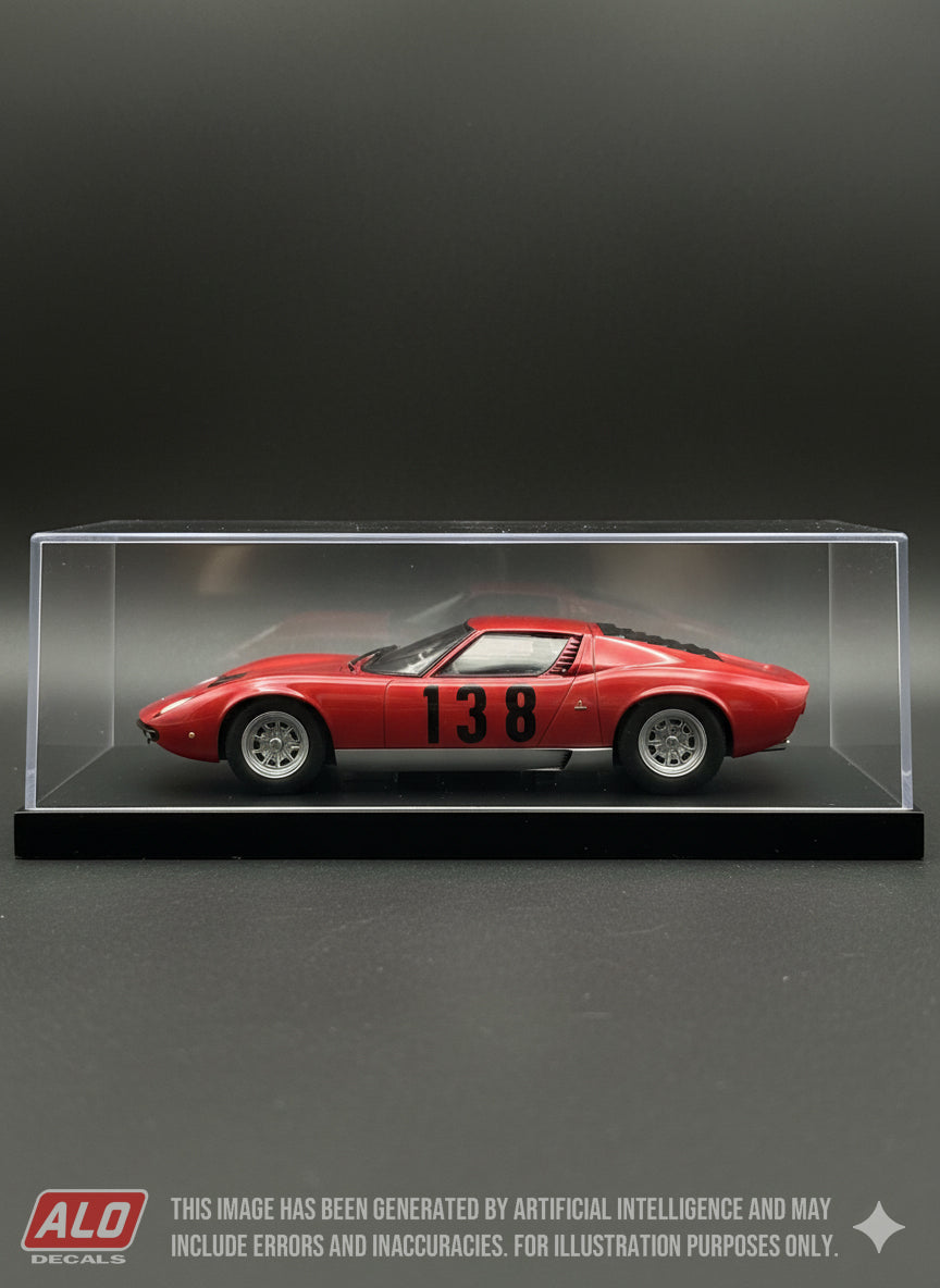 1970 MARCHIN HILLCLIMB #138 LAMBORGHINI MIURA EMILE MARQUET 1:43 DECALS