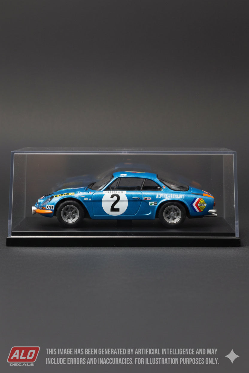 1971 MONTE CARLO RALLY #  2 ALPINE A110 JEAN-PIERRE NICOLAS/CLAUDE ROURE 1:43 DECALS