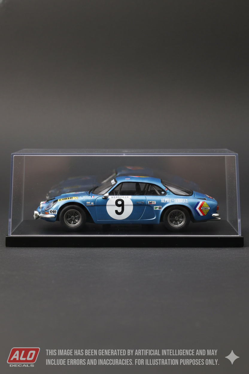 1971 MONTE CARLO RALLY #  9 ALPINE A110 JEAN-LUC THERIER/MARCEL CALLEWAERT 1:43 DECALS