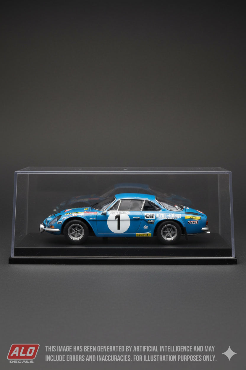 1973 MONTE CARLO RALLY #  1 ALPINE A110 BERNARD DARNICHE/ALAIN MAHE 1:43 DECALS