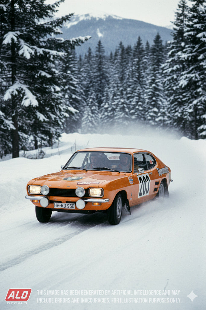 1973 MONTE CARLO RALLY #203 FORD CAPRI ECKHARD SCHIMPF/ERICH-JOHANN ZAUNER 1:43 DECALS