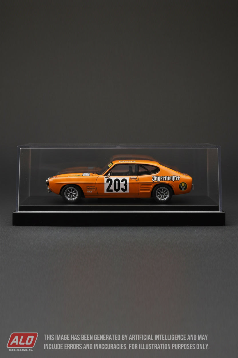 1973 MONTE CARLO RALLY #203 FORD CAPRI ECKHARD SCHIMPF/ERICH-JOHANN ZAUNER 1:43 DECALS