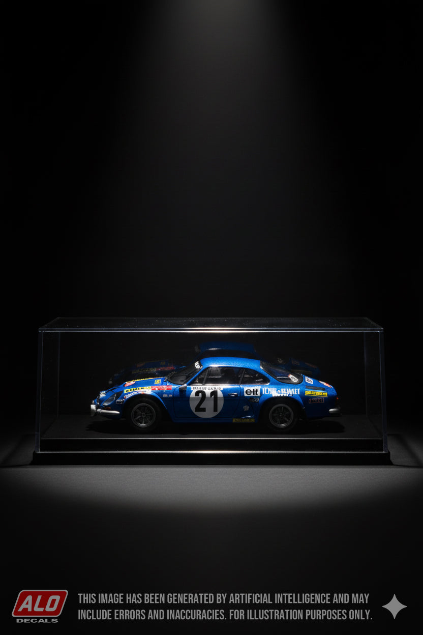 1973 MONTE CARLO RALLY # 21 ALPINE A110 JEAN-PIERRE NICOLAS/MICHEL VIAL 1:43 DECALS