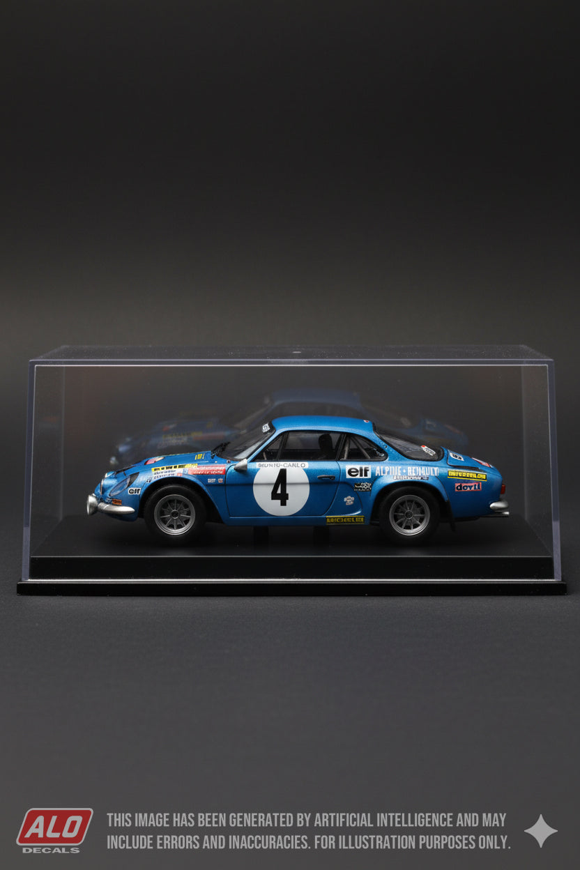 1973 MONTE CARLO RALLY #  4 ALPINE A110 JEAN-LUC THERIER/MARCEL CALLEWAERT 1:43 DECALS