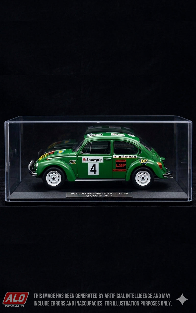 1973 SWEDISH RALLY #4 VOLKSWAGEN BEETLE BJORN WALDEGAARD/HANS THORSZELIUS 1:43 DECALS