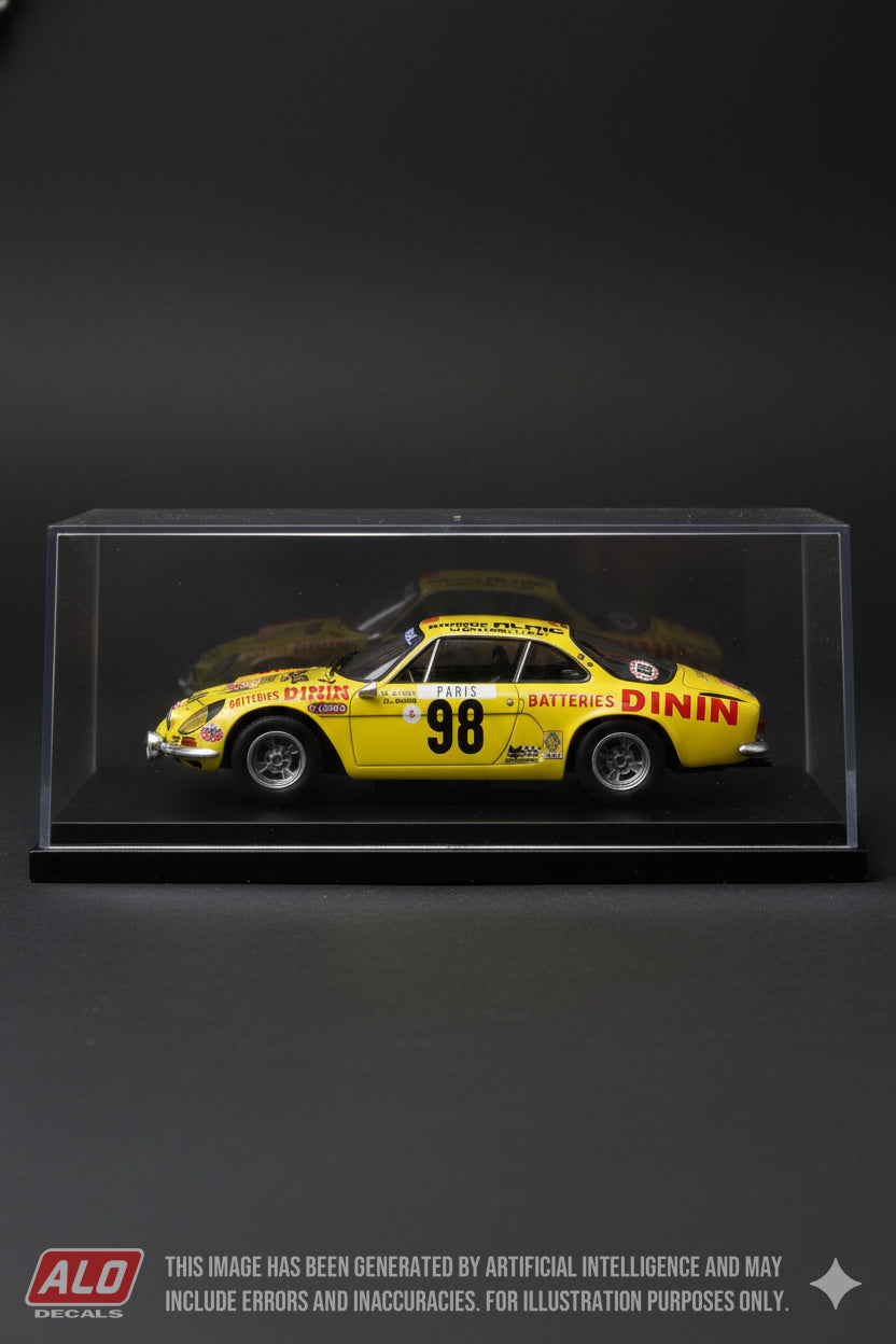 1977 MONTE CARLO RALLY # 98 ALPINE A110 CHRISTIAN NAHON/JEAN-LOUIS ALRIC 1:43 DECALS