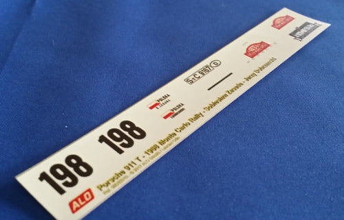 1968 MONTE CARLO RALLY #198 PORSCHE 911 SOBIESLAW ZASADA/JERZY DOBRZANSKI 1:43 DECALS