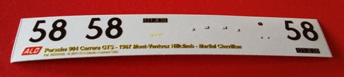 1967 MONT VENTOUX HILLCLIMB #58 PORSCHE 904 MARTIAL CHEVILLON 1:43 DECALS