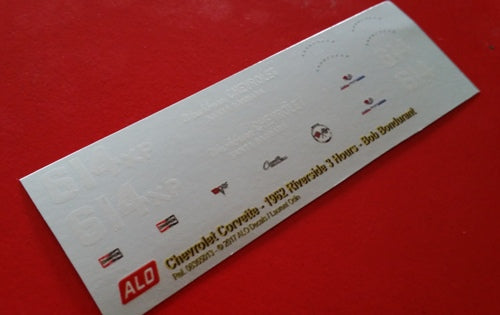 1962 RIVERSIDE 3 HOURS #614 CHEVROLET CORVETTE BOB BONDURANT 1:43, 1:32, 1:24 DECALS