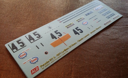 1971 LE MANS 24 HOURS #45 PORSCHE 911 CLAUDE LAURENT/JACQUES MARCHE 1:43 DECALS