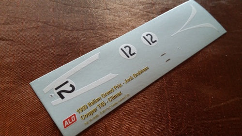 1959 ITALIAN GP #12 COOPER T51 JACK BRABHAM 1:43 DECALS