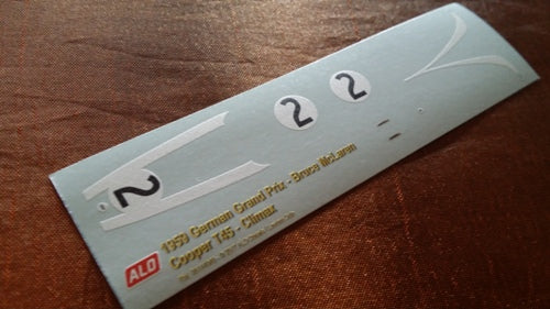 1959 GERMAN GP #2 COOPER T51 BRUCE MCLAREN 1:43 DECALS