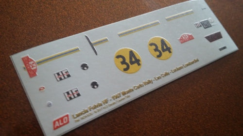 1967 MONTE CARLO RALLY #34 LANCIA FULVIA HF LEO CELLA/LUCIANO LOMBARDINI 1:43 DECALS