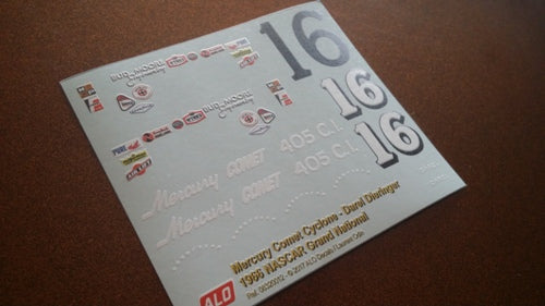 1966 GRAND NATIONAL NASCAR #16 MERCURY COMET CYCLONE DAREL DIERINGER 1:43 DECALS