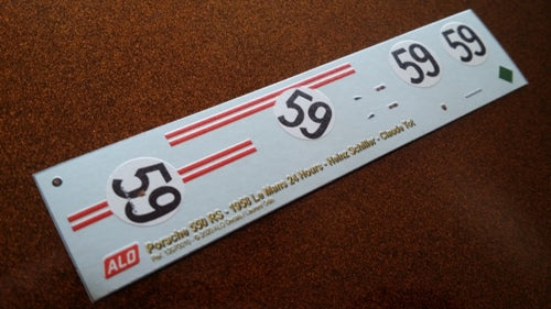 1958 LE MANS 24 HOURS #59 PORSCHE 550 HEINZ SCHILLER/CLAUDE TOT 1:43 DECALS