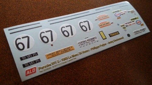 1969 LE MANS 24 HOURS #67 PORSCHE 911 PHILIPPE FARJON/JACKY DECHAUMEL 1:43 DECALS