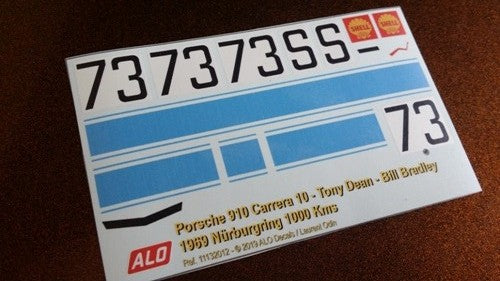 1969 NÜRBURGRING 1000 KMS # 73 PORSCHE 910 TONY DEAN/BILL BRADLEY 1:43 DECALS