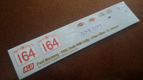 1966 SHELL 4000 RALLY #164 FORD MUSTANG PETER ALLEN/D. SHARPE 1:43, 1:32, 1:24 DECALS