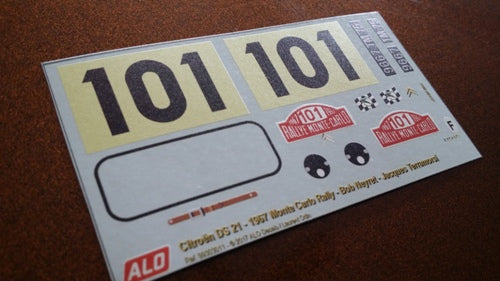 1967 MONTE CARLO RALLY #101 CITROËN DS BOB NEYRET/JACQUES TERRAMORSI 1:43 DECALS