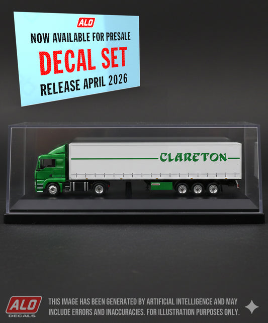 2009-2015 SEMI-TRAILER DECORATION "CLARETON" (CURTAIN) 1:87 DECALS
