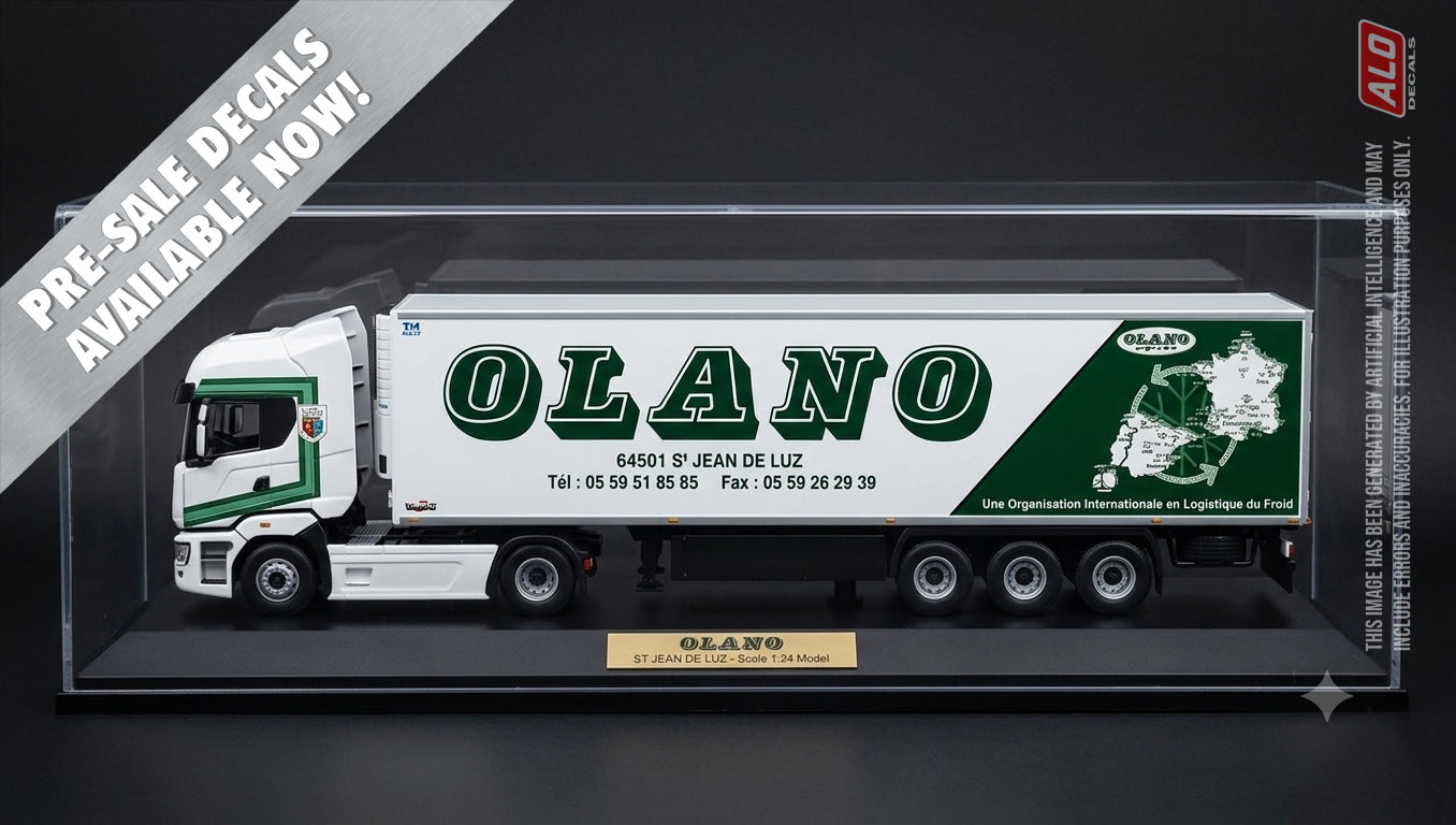 2009-2012 SEMI-TRAILER DECORATION "OLANO - SAINT JEAN DE LUZ" 1:87, 1:50, 1:43 DECALS