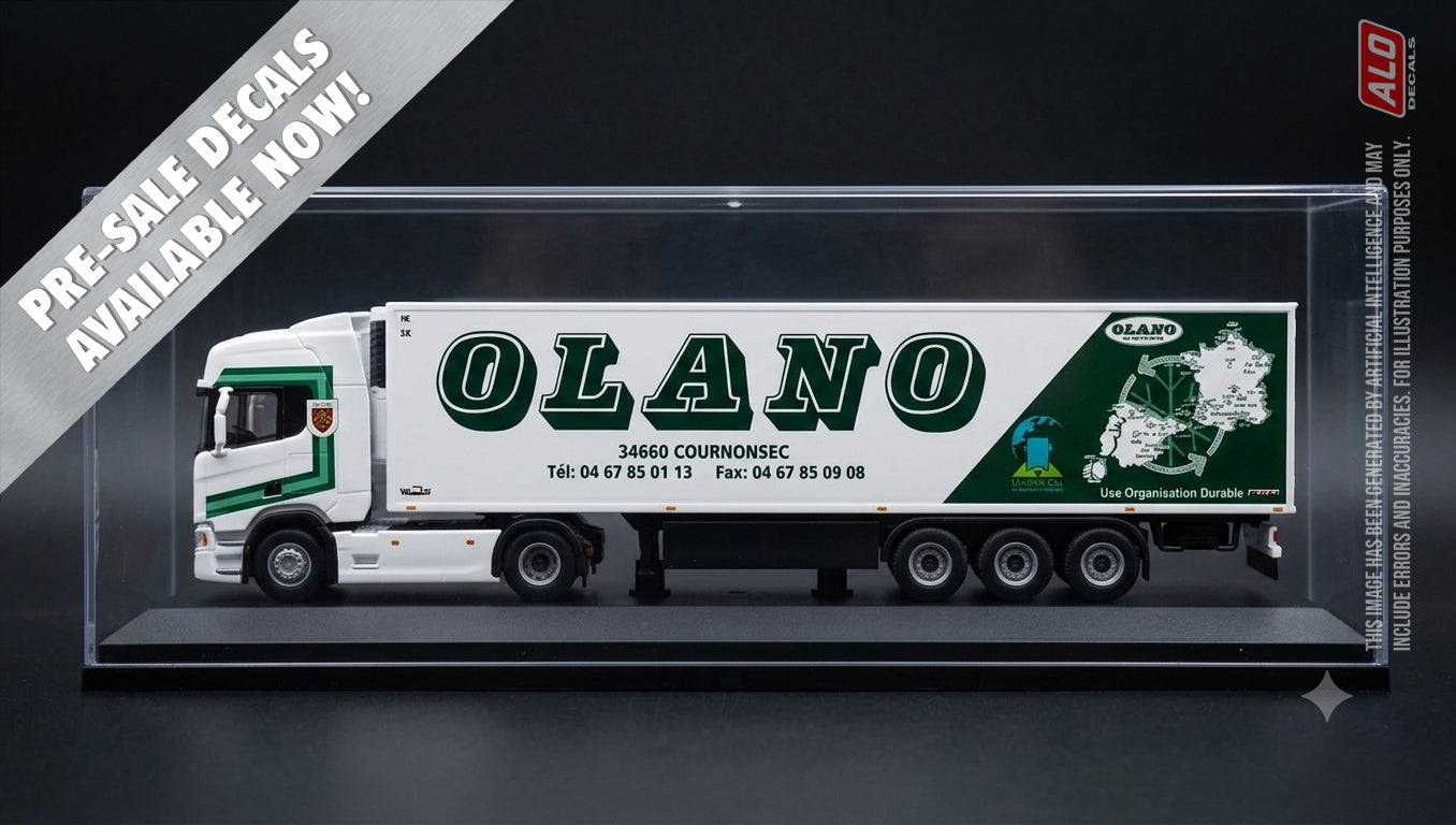 2009-2012 SEMI-TRAILER DECORATION "OLANO JOULIE - COURNONSEC" 1:87, 1:50, 1:43 DECALS