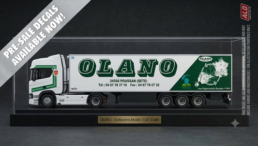 2010-2012 SEMI-TRAILER DECORATION "OLANO - POUSSAN (SETE)" 1:87, 1:50, 1:43 DECALS