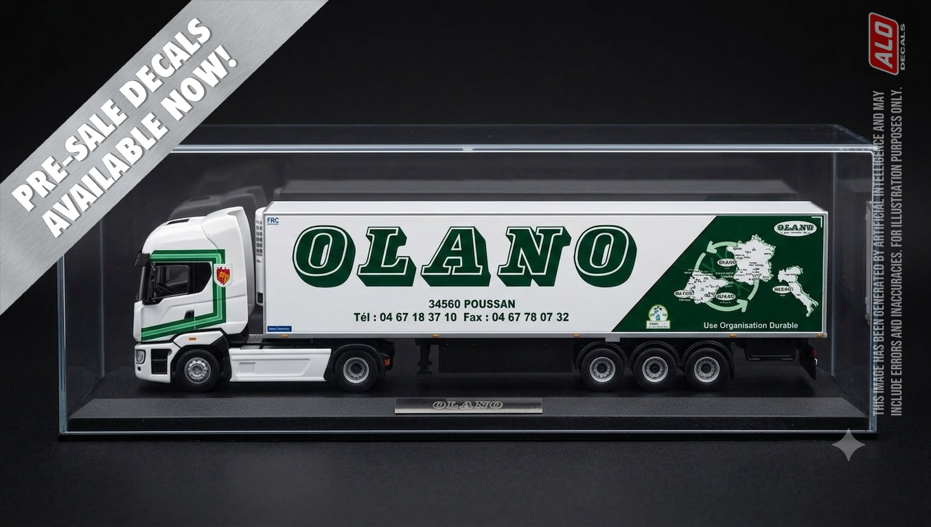 2017-2020 SEMI-TRAILER DECORATION "OLANO - POUSSAN" 1:87, 1:50, 1:43 DECALS