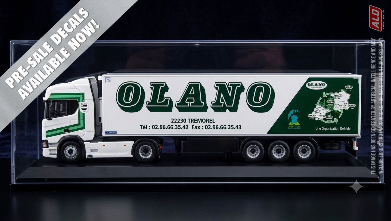 2012-2017 SEMI-TRAILER DECORATION "OLANO - TREMOREL" 1:87, 1:50, 1:43 DECALS