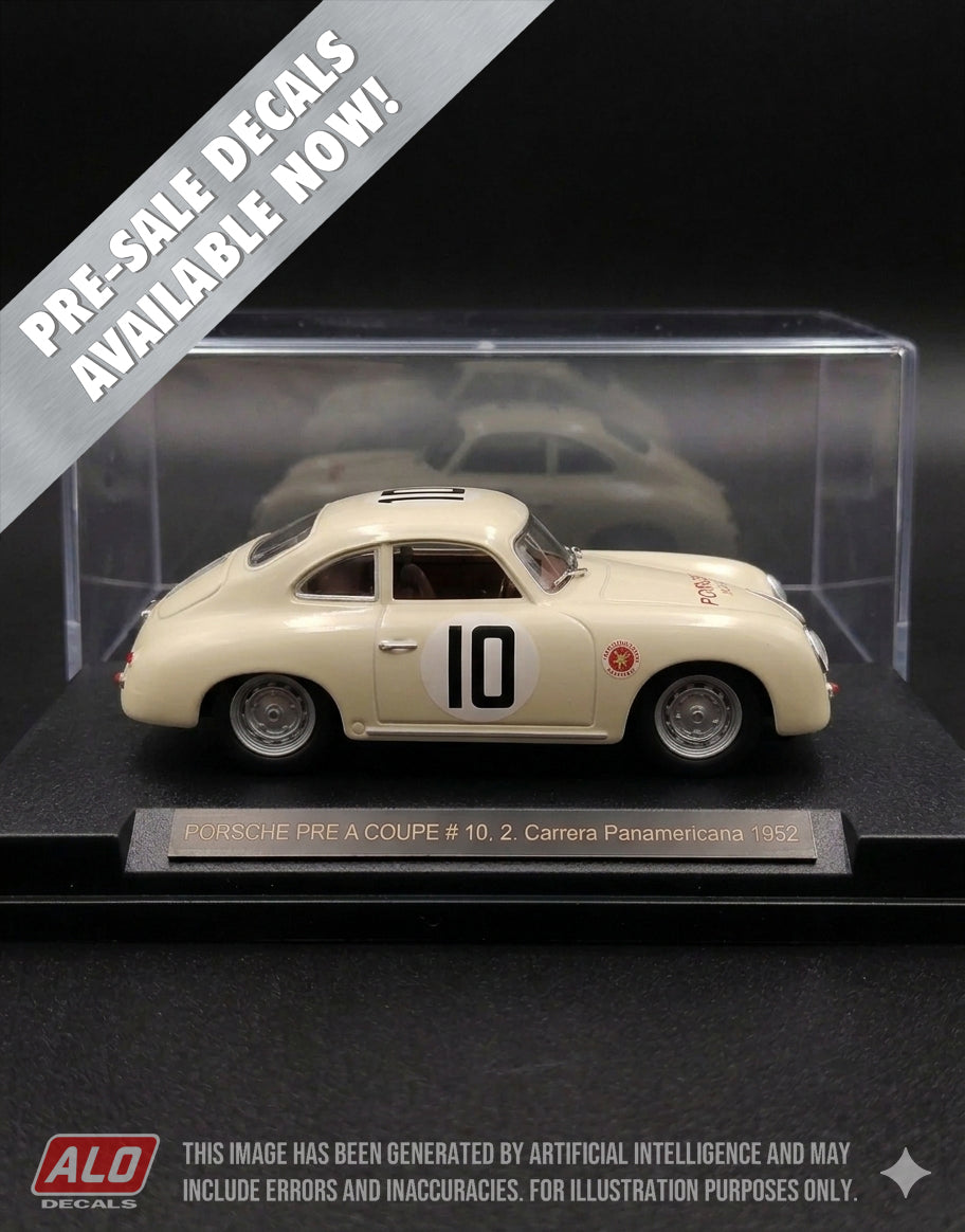 1952 CARRERA PANAMERICANA #10 PORSCHE 356 GRAF VON BERCKHEIM/HERBERT LINGE/ALFONSO VON HOHENLOHE 1:43, 1:32, 1:24, 1:18 DECALS