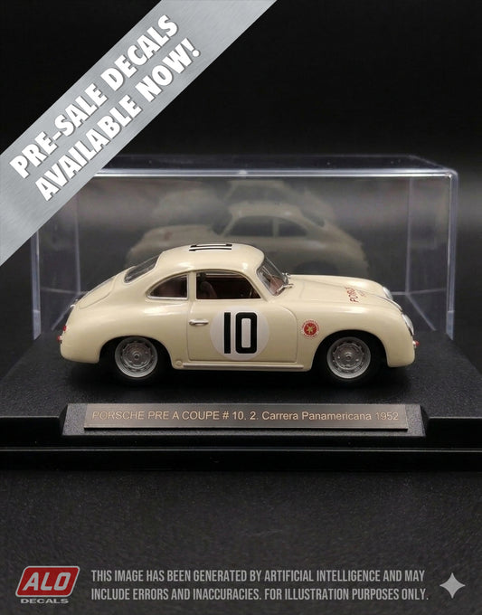 1952 CARRERA PANAMERICANA #10 PORSCHE 356 GRAF VON BERCKHEIM/HERBERT LINGE/ALFONSO VON HOHENLOHE 1:43, 1:32, 1:24, 1:18 DECALS