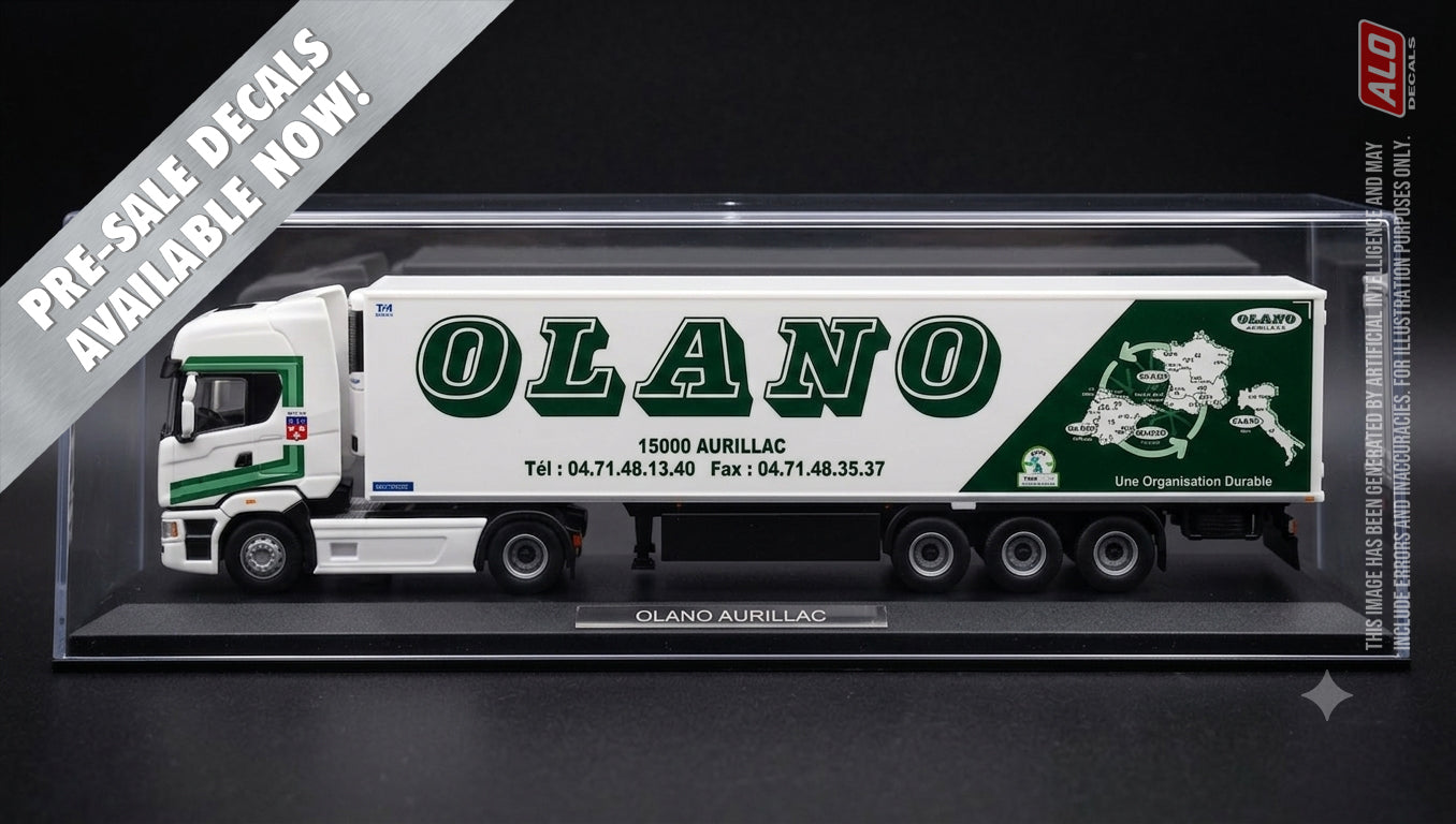 2017-2020 SEMI-TRAILER DECORATION "OLANO - AURILLAC" 1:87, 1:50, 1:43 DECALS